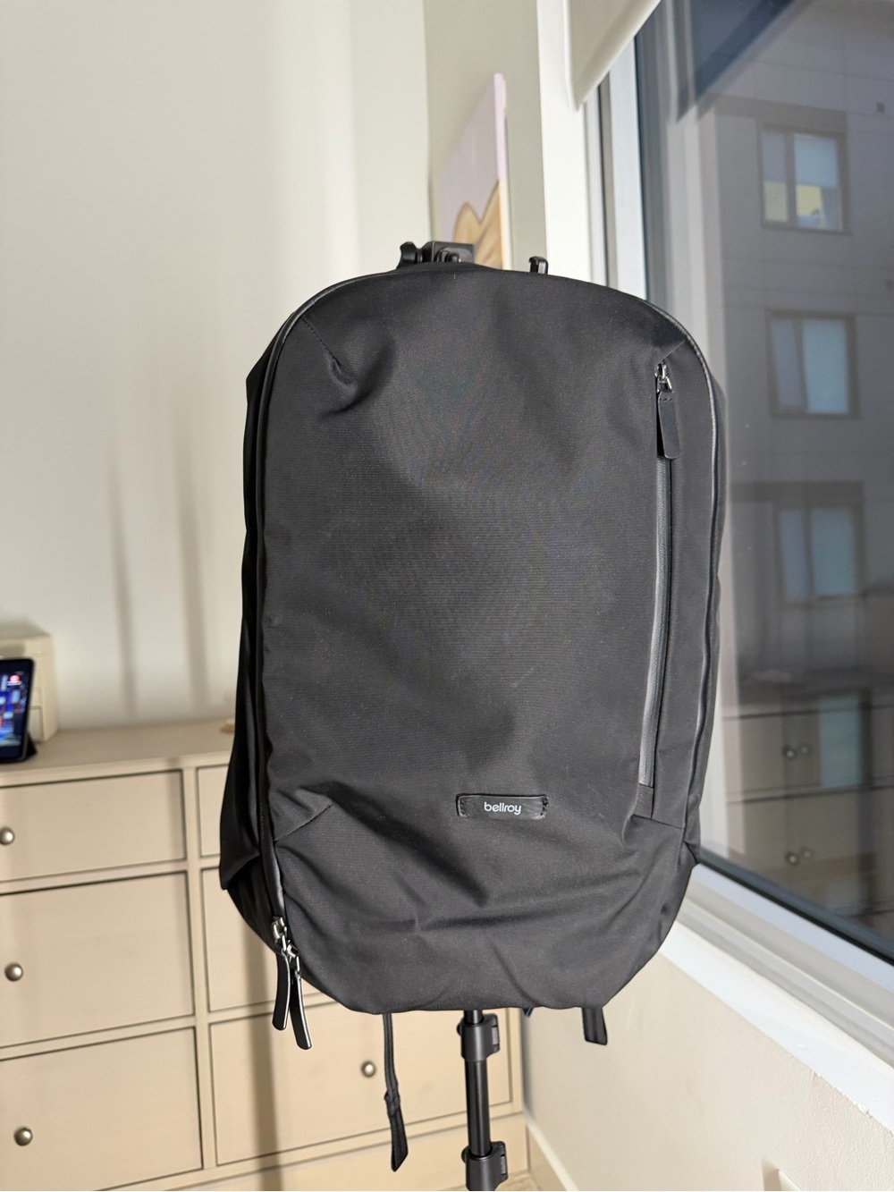 Bellroy Black Laptop Messenger Bag with Blue Sleeve